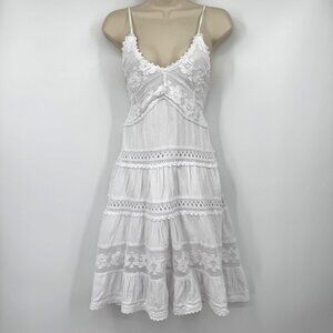 Scully Western Cowgirl Rustic White cotton boho dress white size Medium